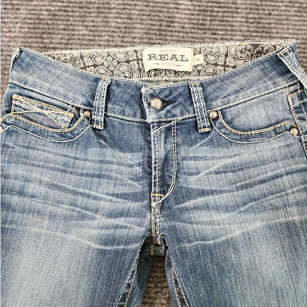 Ariat Real Denim Mid-Rise Bootcut Women's 28S Western Denim Blue Jeans - Picture 5 of 12